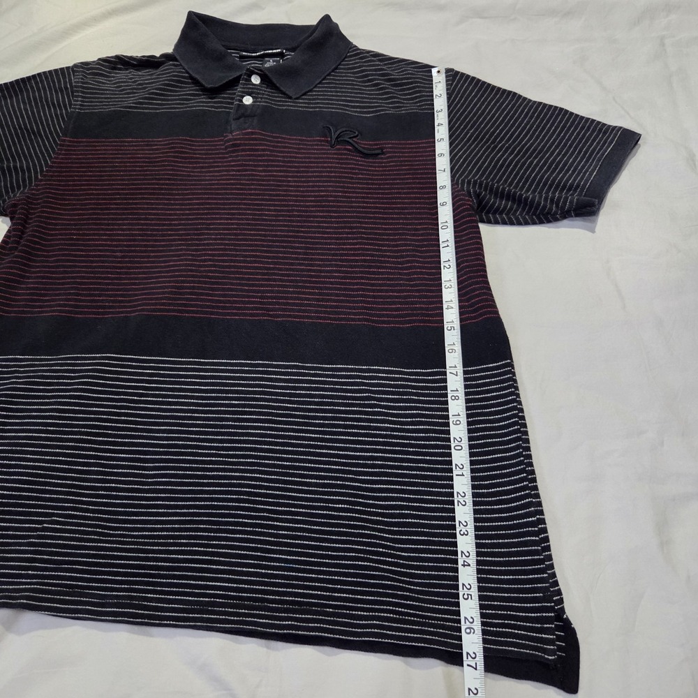 VTG ROCAWEAR Short Sleeve Striped Collared Polo Shirt Mens Sz L 100% Cotton Y2K - Picture 5 of 14